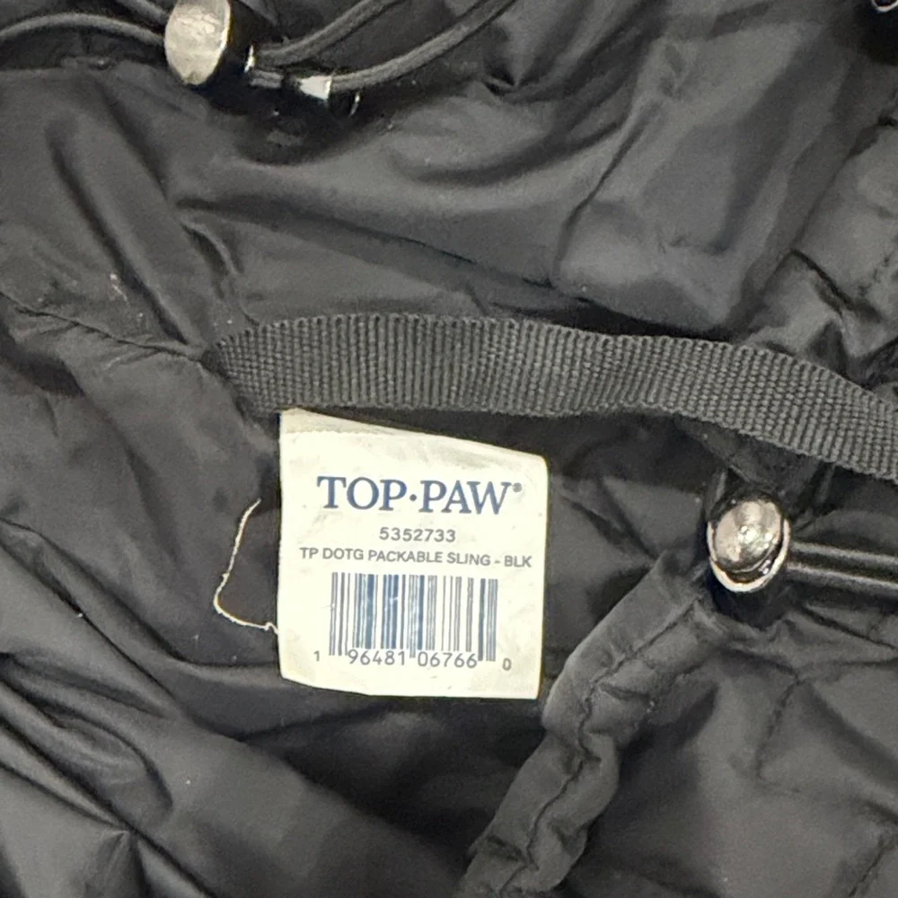 Black Quilted Top Paw Pet Sling Carrier